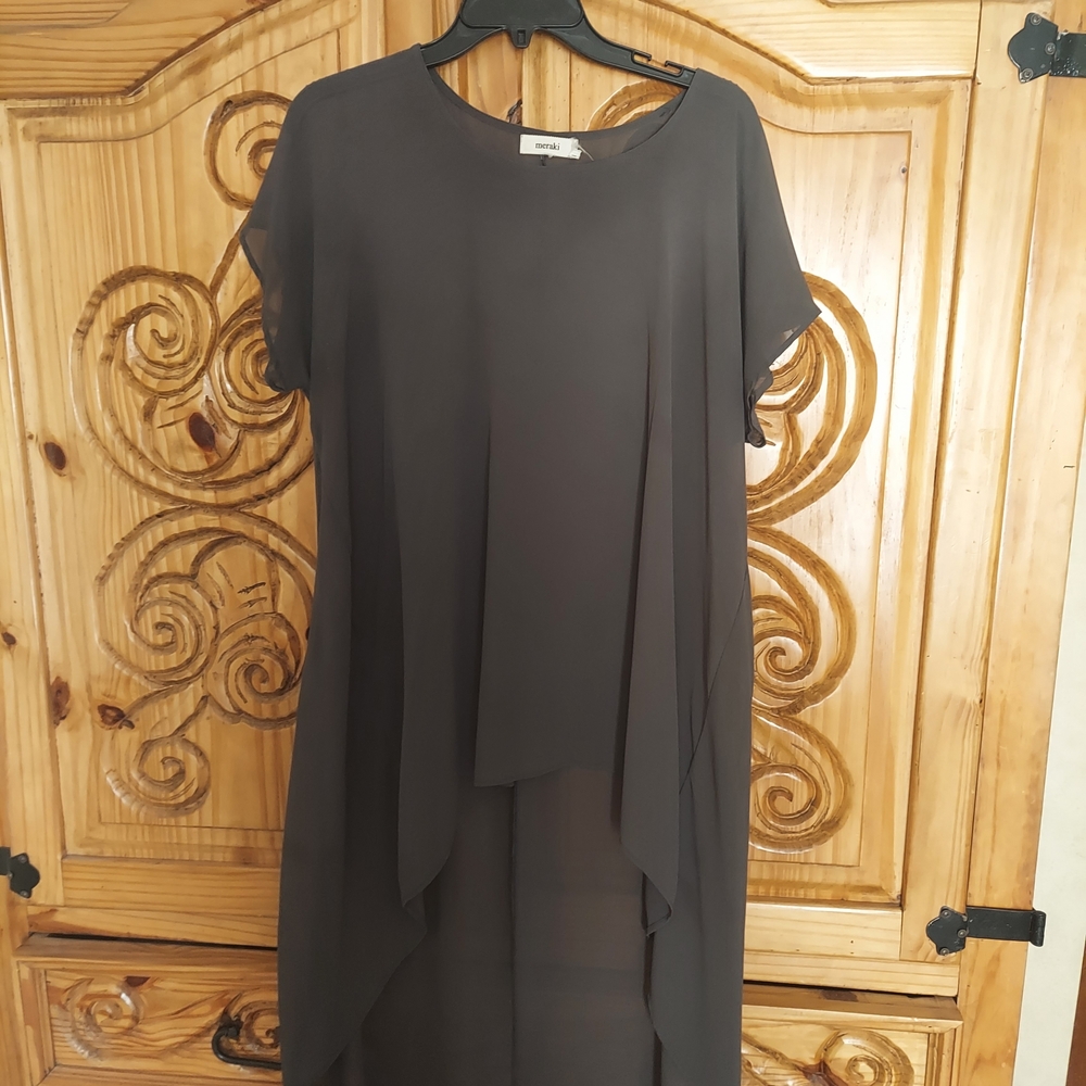 Meraki Dark Gray High Low Dress